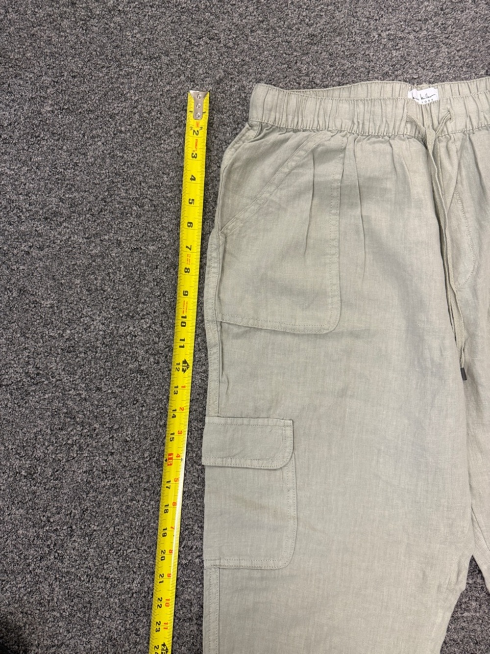Nicole Miller Light Olive Cargo Ankle Pants - Picture 3 of 6